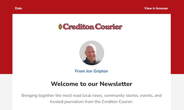 Crediton Courier newsletter sample