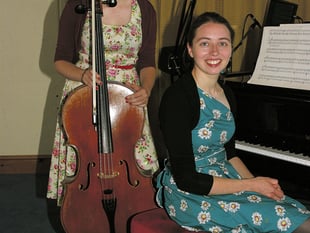 Hannah and Rebecca enthralled audience at lunch time concert