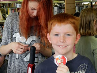 Children enjoyed a badge making workshop
