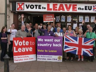 ‘Vote Leave’ campaigners celebrate in Crediton
