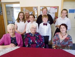 Pupils helped serve lunches at Cheriton Fitzpaine Welcome Club