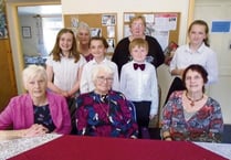 Pupils helped serve lunches at Cheriton Fitzpaine Welcome Club