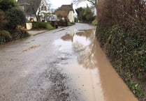 Roads flooding at Kennerleigh near Crediton because drains and gulleys not cleared