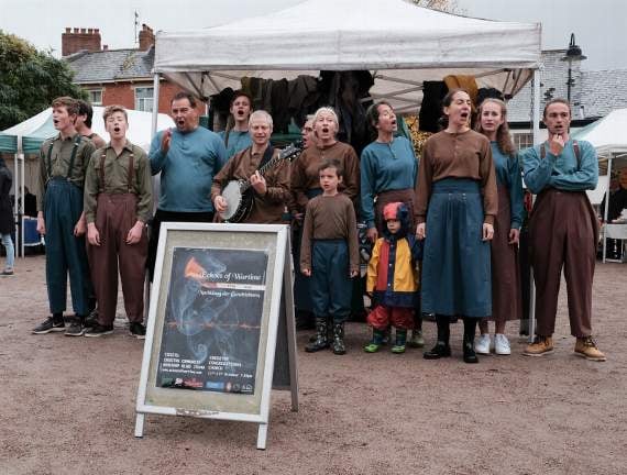 Cast of Anglo-German World War One show appeared at Crediton Farmers’ Market