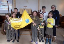 Brownies Parade Service culmination of Thinking Day at Cheriton Fitzpaine
