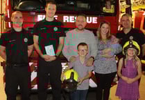 Crediton firefighters thanked for assisting at birth of baby Thomas