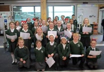 Copplestone Primary School pupils entertained shoppers