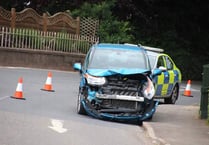A377 partially-closed at Crediton