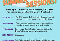 Crediton Youth Work team to present Summer Sessions for young people
