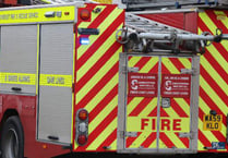 Forklift truck fire in North Tawton commercial premises