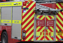Forklift truck fire in North Tawton commercial premises