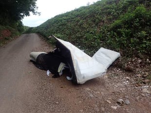 More flytipping near Crediton