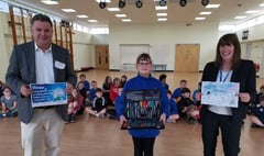 Landscore School local artist receives prize from MP