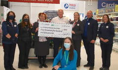 Crediton Tesco and Uplands Retail Services present £2,550 to Children’s Hospice South West