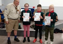 Three Chulmleigh Cub Scouts achieve Silver awards