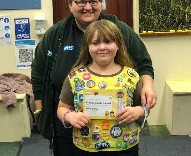 A Gold Award for 3rd Crediton Brownie, Sofia