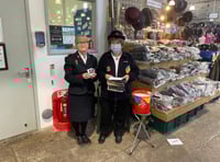 Salvation Army in Pannier Market collecting for Ukraine Appeal 