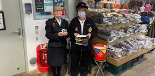Salvation Army in Pannier Market collecting for Ukraine Appeal 