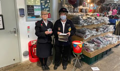 Salvation Army in Pannier Market collecting for Ukraine Appeal 