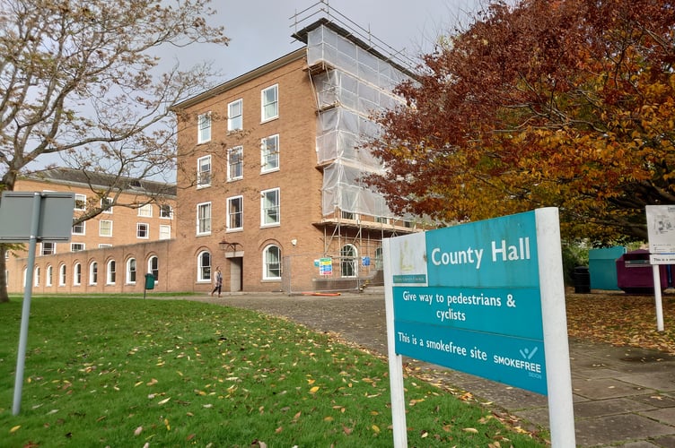   County Hall in Exeter. Photo: Joe Ives/LDRS