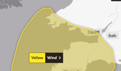 Yellow weather warning for Crediton area on Saturday
