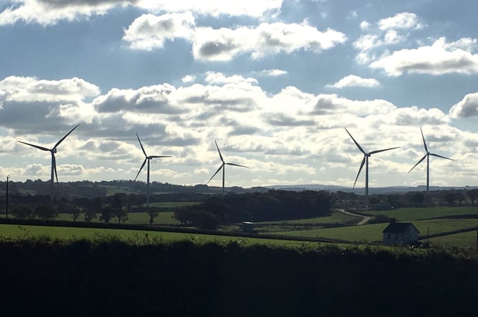 Wind turbines near Bow.  AQ 2594