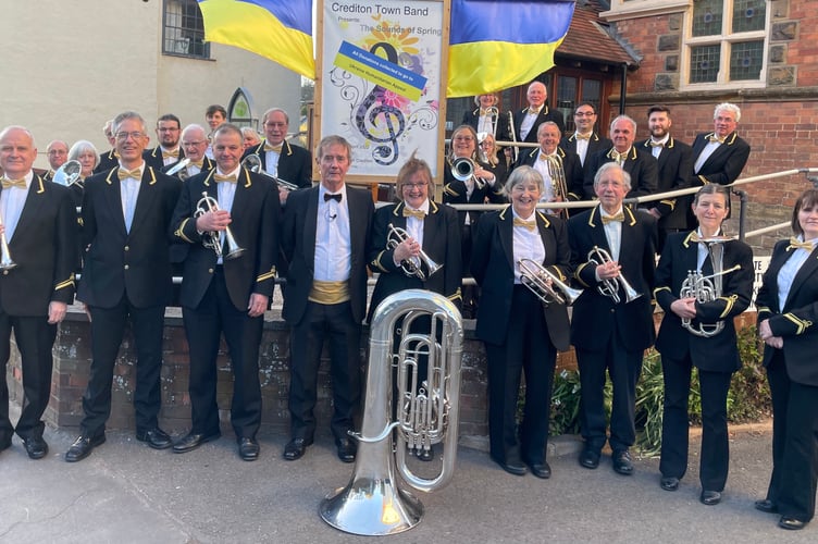 Members of Crediton Town Band before the Spring Concert at Crediton Methodist Church. AQ 5823
