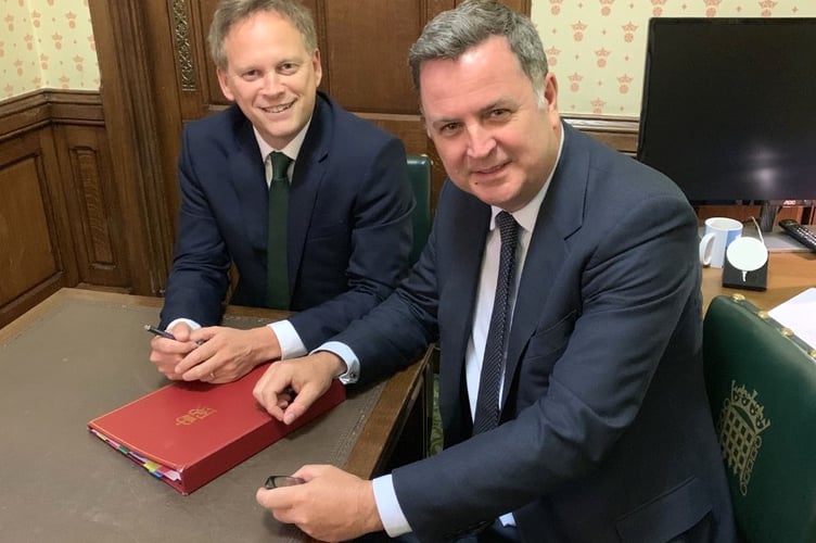 Mel Stride MP pressing Secretary of State for Transport Grant Shapps MP over public transport provision in Central Devon.