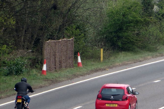 One of the fence panels along the A30.  SR 1580
