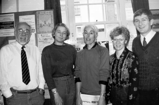 The Crediton Courier editorial team, pictured to mark the 20th anniversary of the newspaper in November 1994 with, from left, Arthur Sharp, Lisa Gillard, Sue Read, Carol Furze and Alan Quick.
