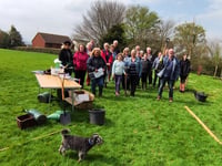 Bow Village Hall field planted with 9 trees and 1,000 bulbs