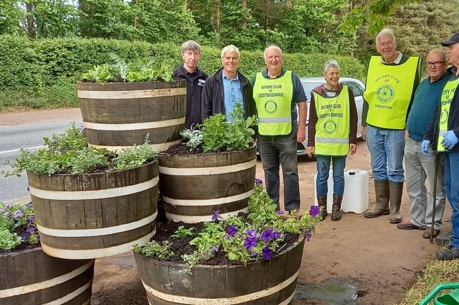 Most of the members who did the planting, from left, Peter Burks, Paul Butt, Paul Radnor, Jane Brimacombe, Paul Evans, Mike Davis and Paul Fallon. Photos: Stephen Elston
