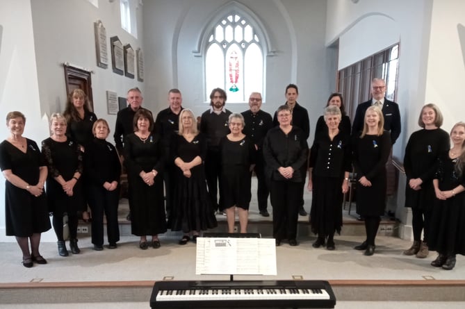 Crediton Singers when they appeared in Crediton recently.  Photo: Hilary Everitt