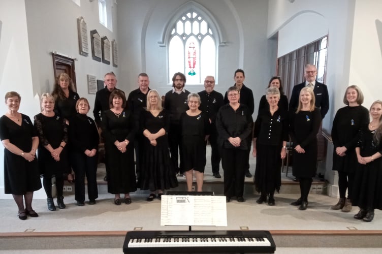 Crediton Singers when they appeared in Crediton recently. Photo: Hilary Everitt