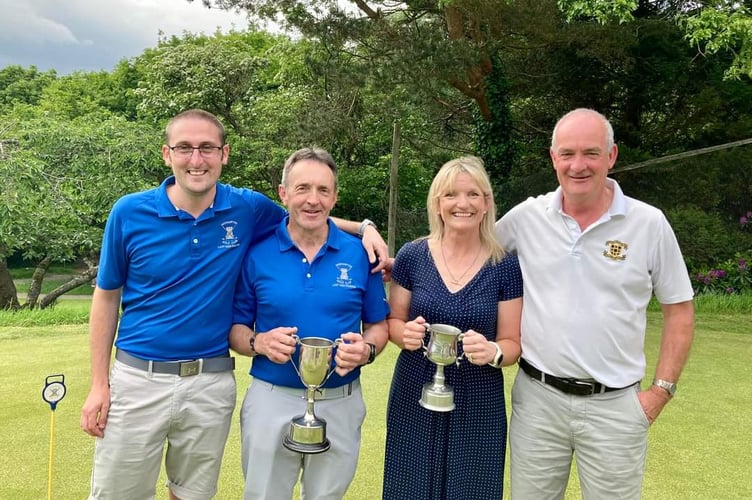 The Mid Devon Foursomes winners.

