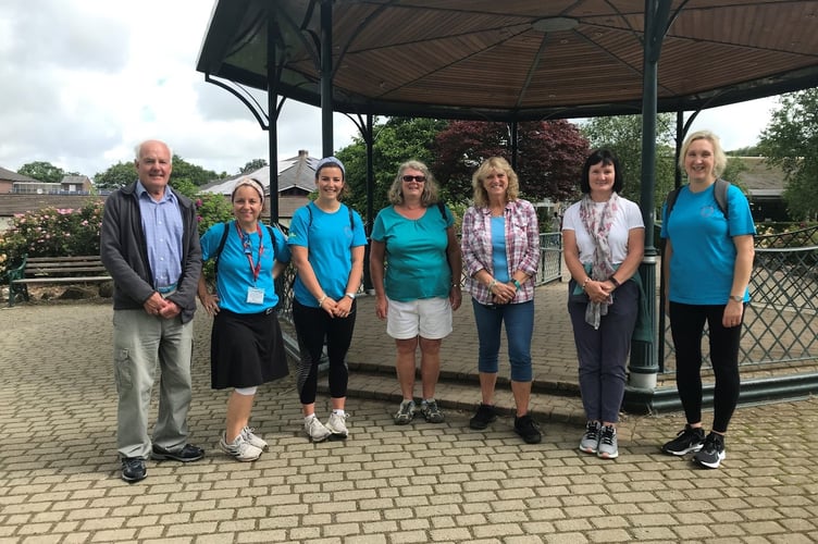 Participants and facilitators on a Westbank/Healthier Devon walk at Okehampton in July 2021.