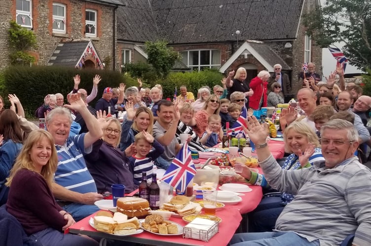 A grand turnout for the Coldridge Jubilee street party.