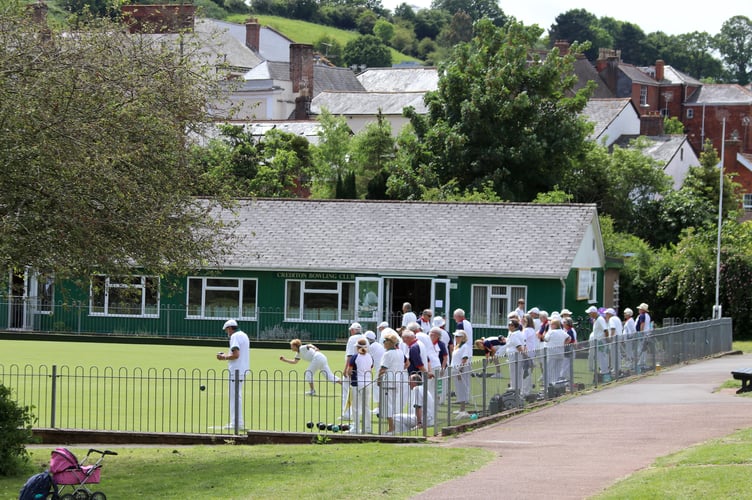 In action at Crediton Bowling Club