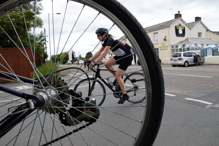 Cyclists during the last Nello at Morchard Road.
