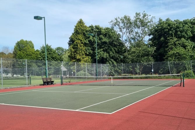 The refurbished tennis court at Tavistock.
