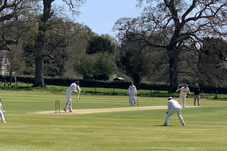 Action at Shobrooke Cricket Club.  AQ 1482