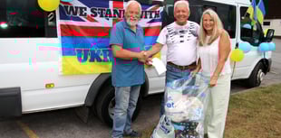 People thanked for donations on Crediton Ukraine aid donation day
