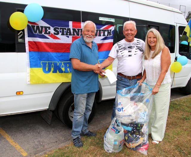 People thanked for donations on Crediton Ukraine aid donation day
