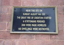 Today, August 14 is the anniversary of the Great Fire of Crediton