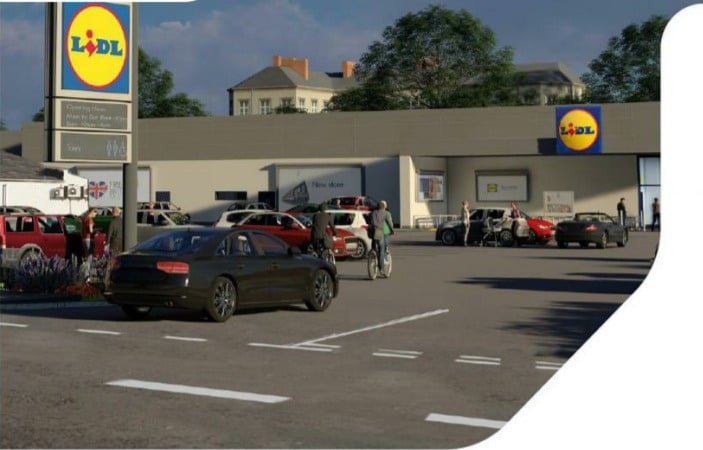 An artist’s impression of the new Lidl store. Image courtesy of One Design Architects