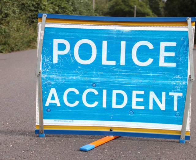 Car overturned on A377
