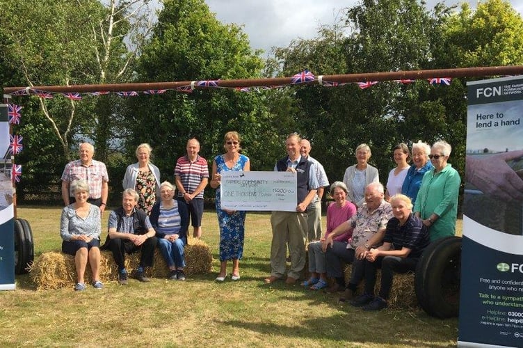 During the presentation of the Exbourne Community Choir cheque for £1,000 to Farming Community Network.
