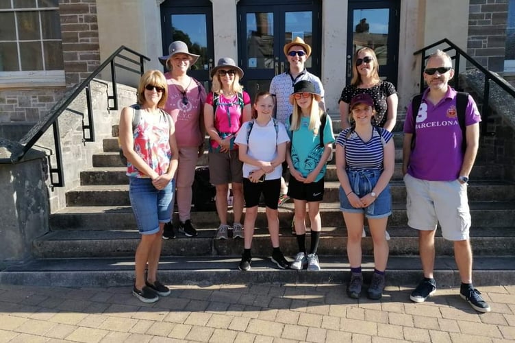 Before the recent sponsored walk left Crediton Congregational Church.  Submitted
