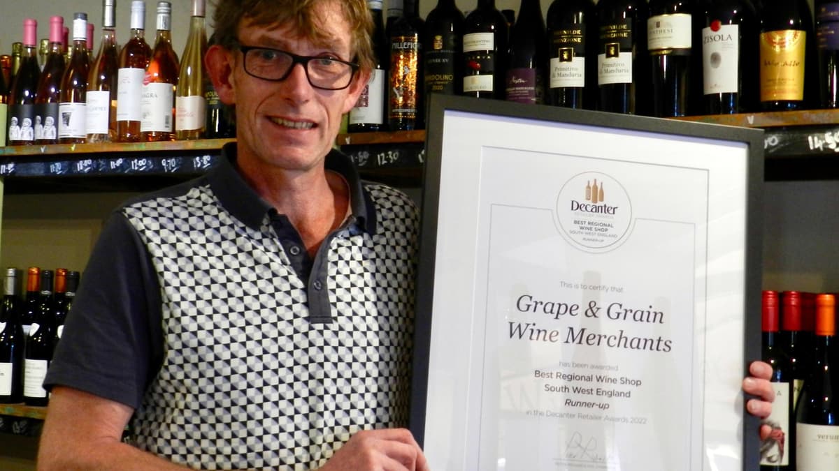 Bruce from Grape and Grain in Crediton gets Decanter award