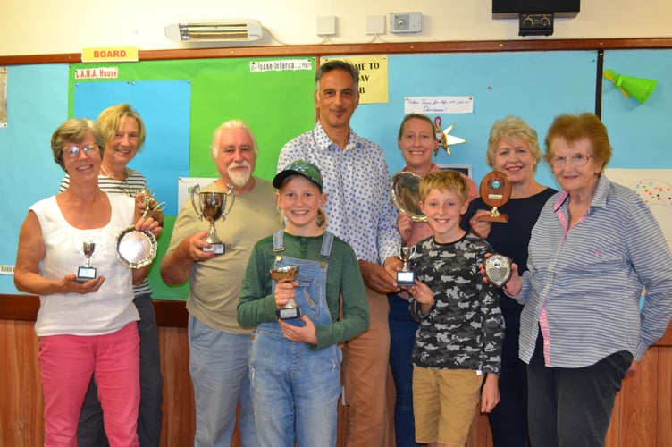 All of the cup winners at Lapford Summer Show. 